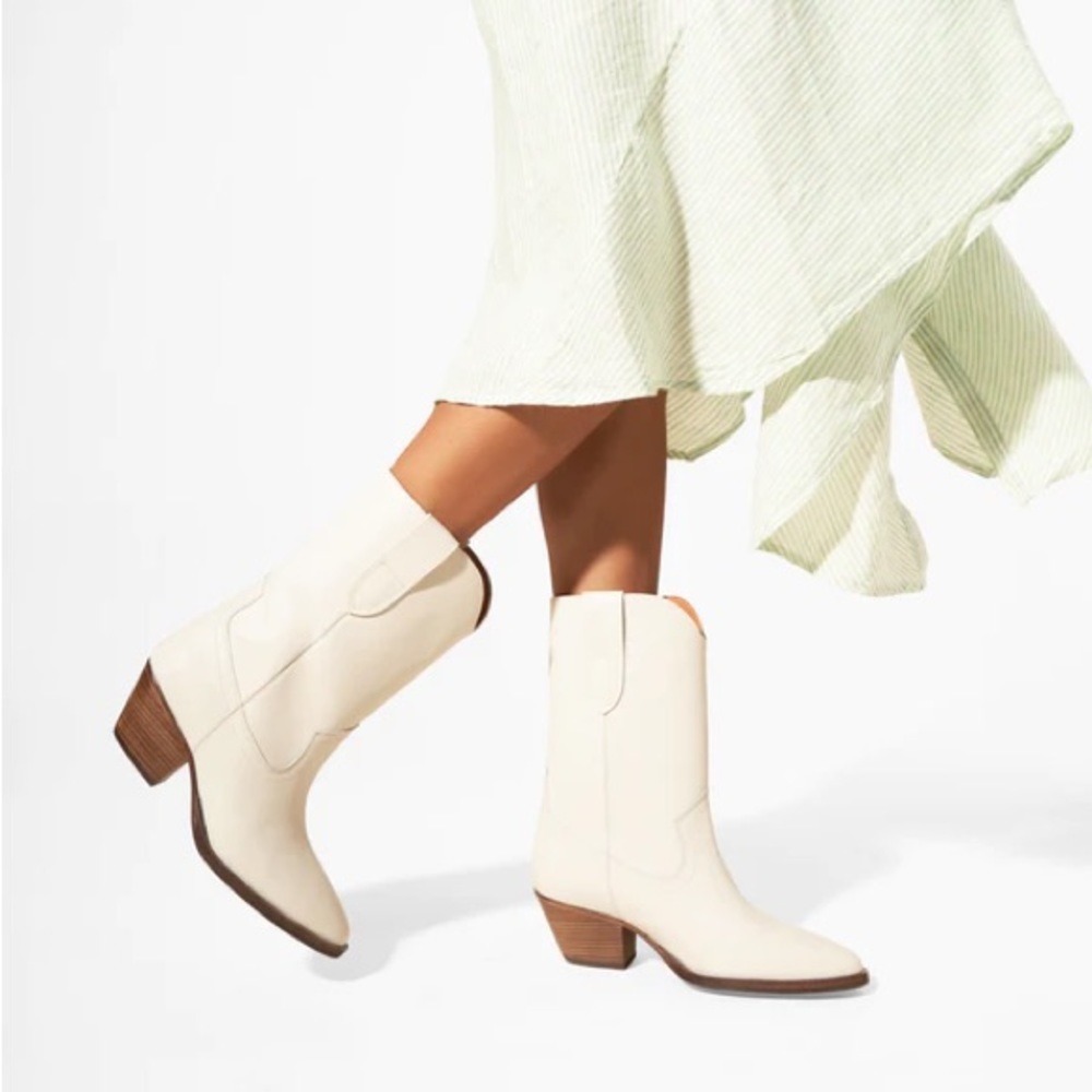 Charlotte Stone Roberta Cowboy Boots – White, Size 10